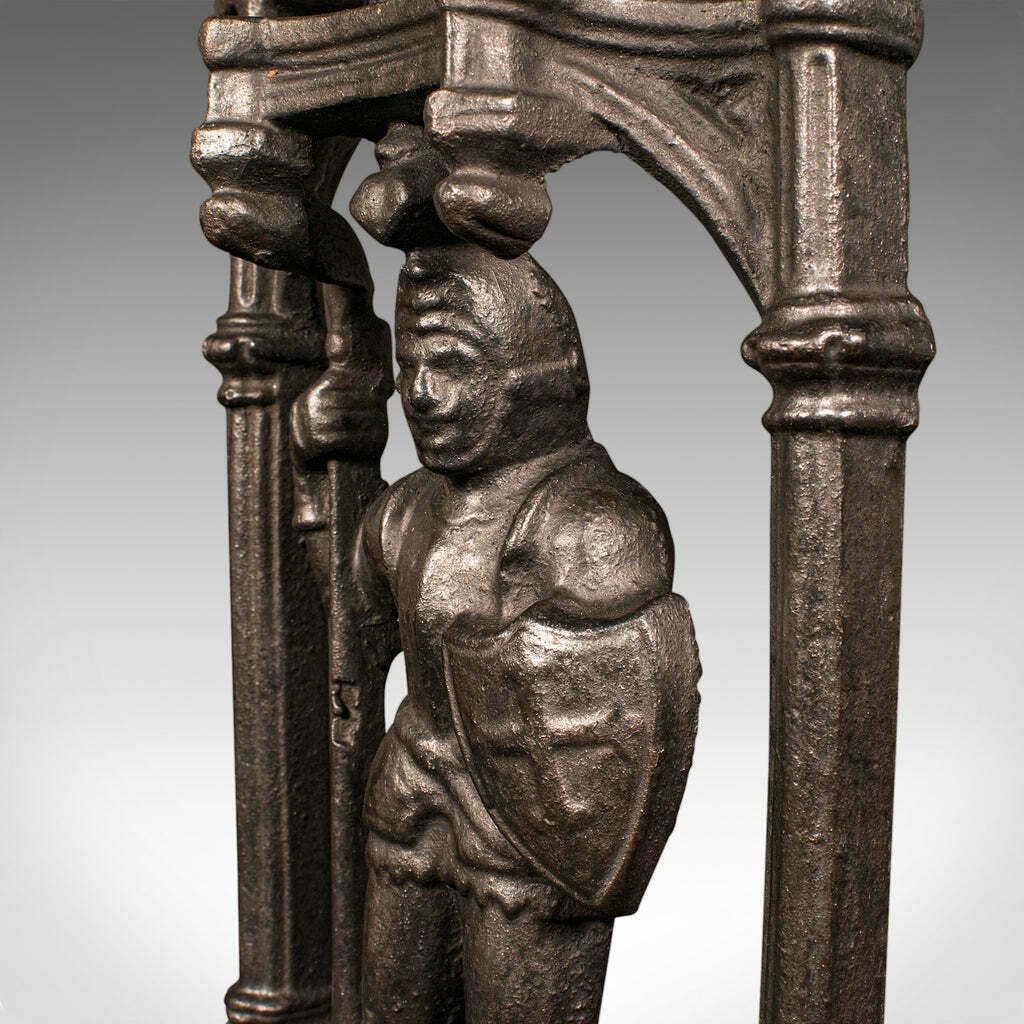 photo furniture Heavy Antique Door Sentry, English Cast Iron, Knight Doorstop, Keeper, Victorian