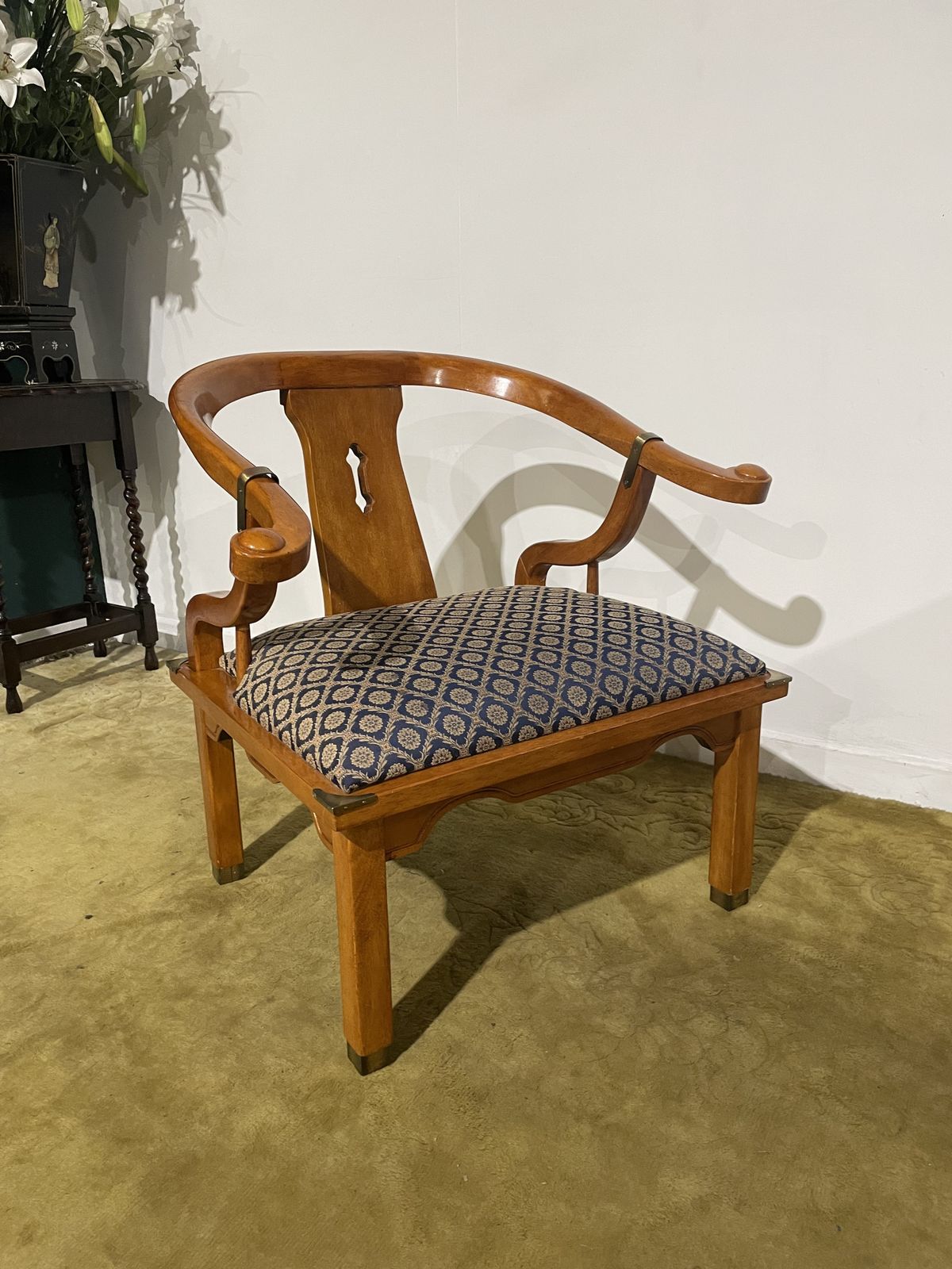 Furniture Chinese Style Reproduction Brass Bound Armchair photo