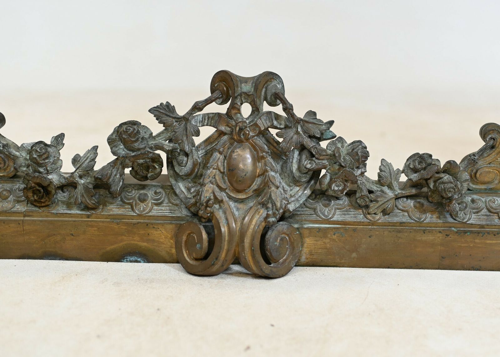 French Bronze Chenet Andiron Parcel Gilt Cherub Fire Grate photo vinterior