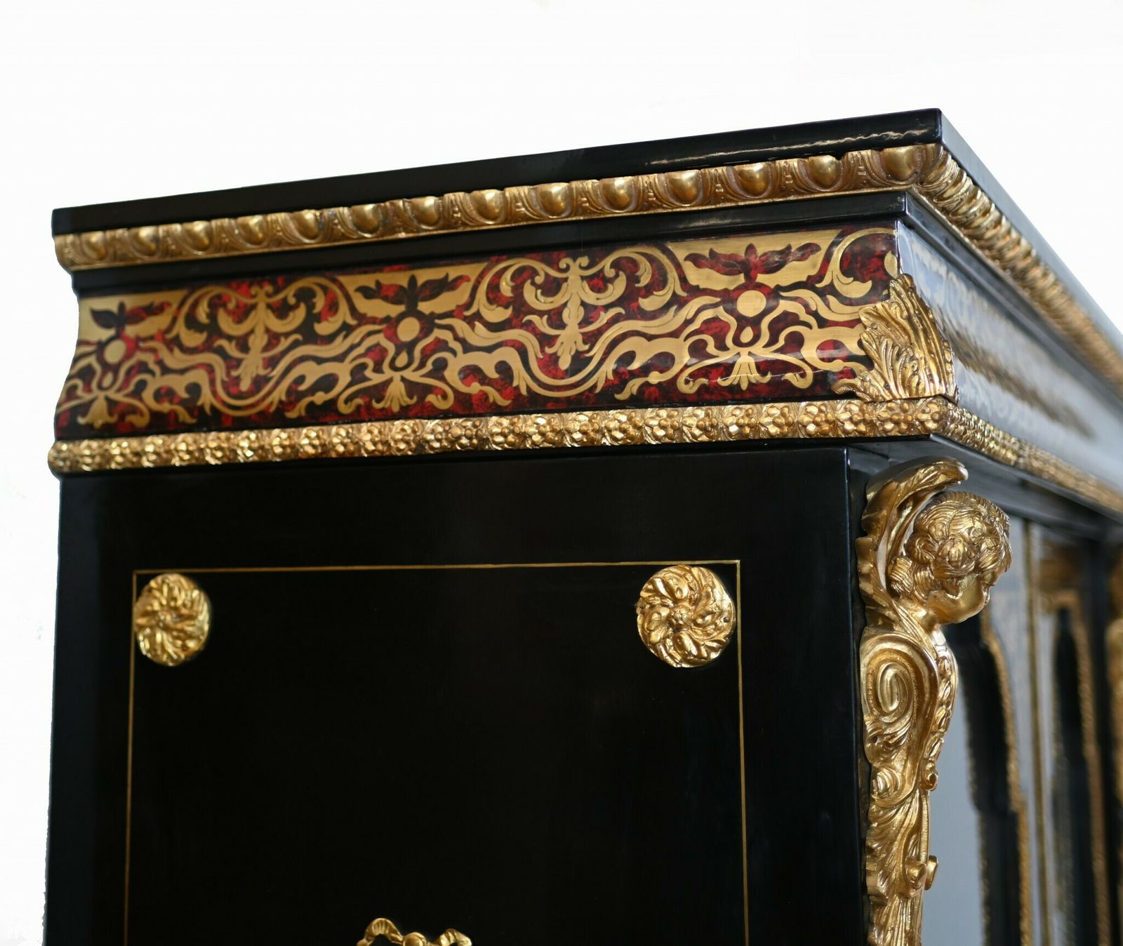 French Boulle Vitrine Display Cabinet Inlay Bibliotheque photo vinterior