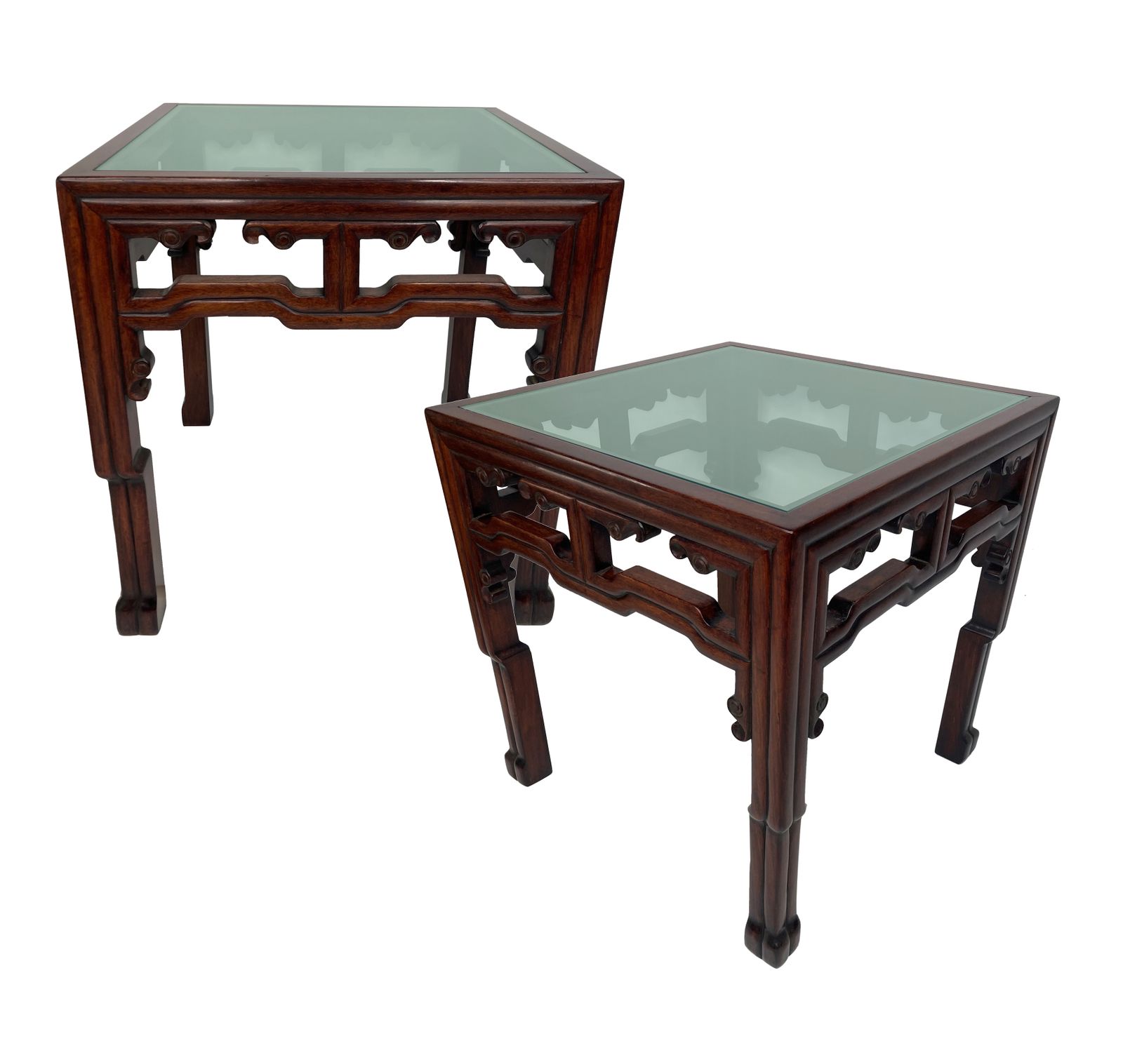 A Pair Of Mid Century Chinese Side Tables