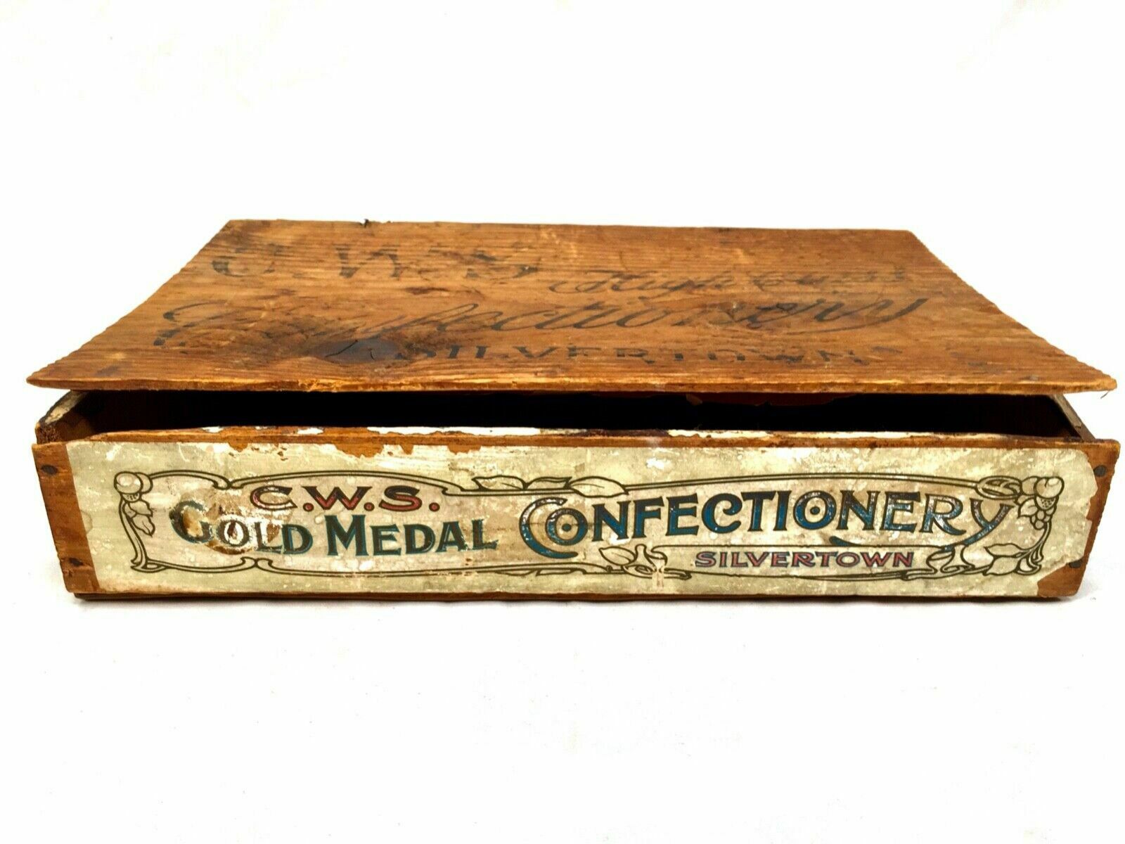 Antique Advertising   Cws Crumpsall Biscuit Works Wooden Shop Display Box Crate photo buy