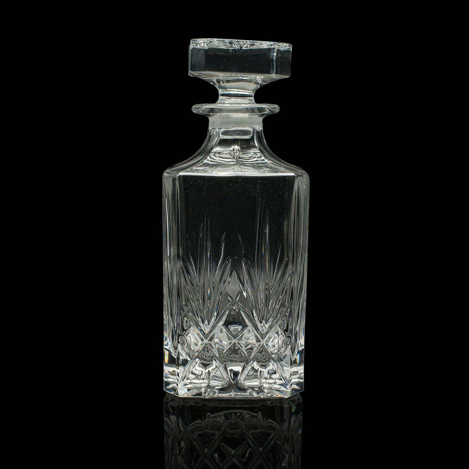 Vintage Irish Whiskey Decanter, Cut Crystal Glass, Spirits, Bourbon, Mid Century photo Home Decor