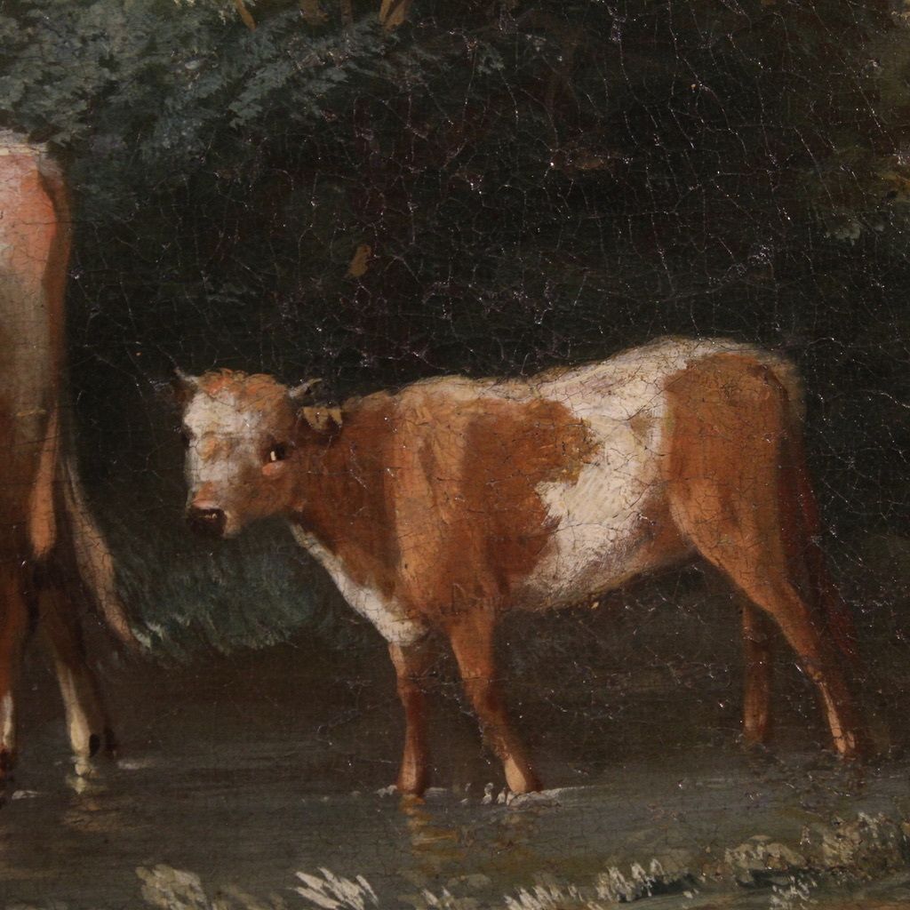photo buy Refined 18th Century Bucolic Landscape Painting