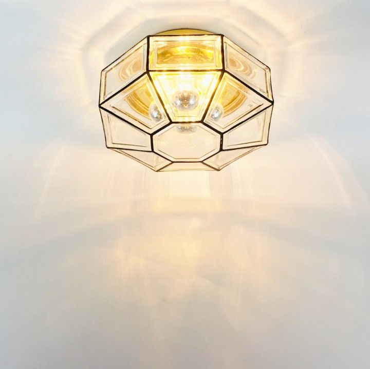 Large Mid Century Glass Ceiling Light/Flush Mount From Limburg, Germany, 1960s/1970s photo buy