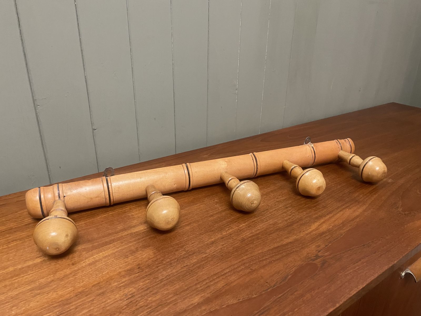 Midcentury French Faux Bamboo Coat Rack photo for sale