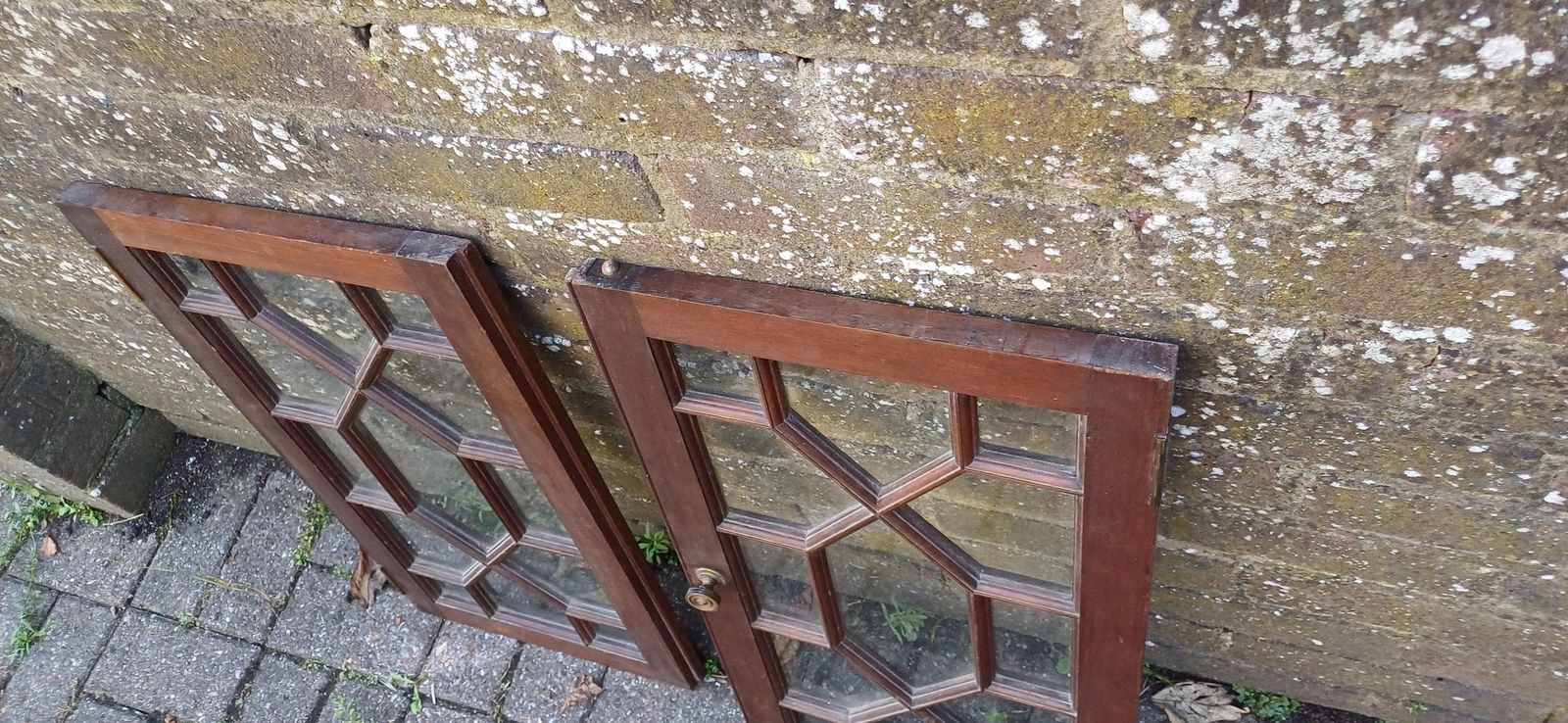 Pair Of Late Victorian Astral Glazed Mahogany Doors Window Decoration Or Project photo buy