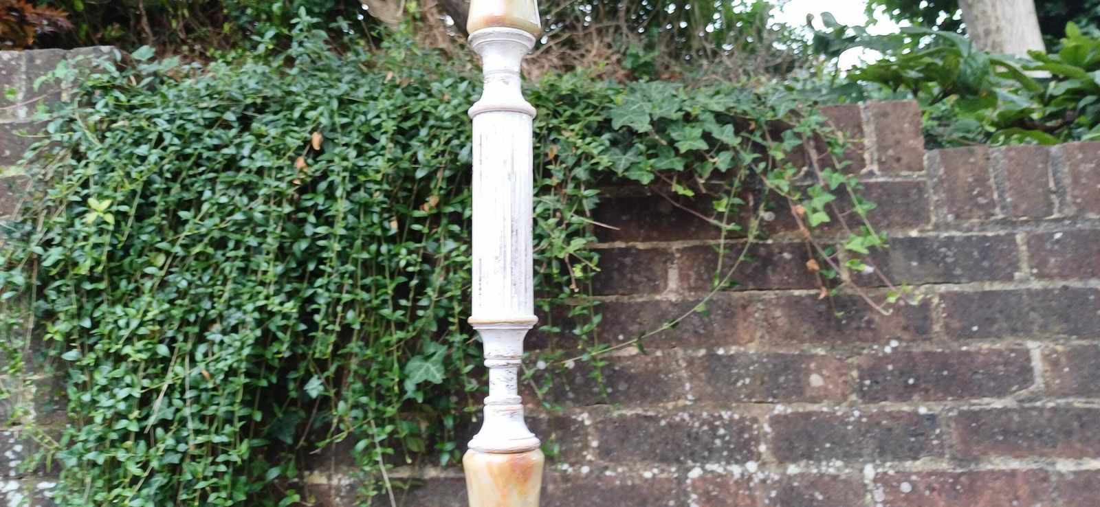 Quirky And Unique Vintage Retro Onyx And Painted Shabby Chic Standard Lamp In Working Order. Upcycled. photo buy