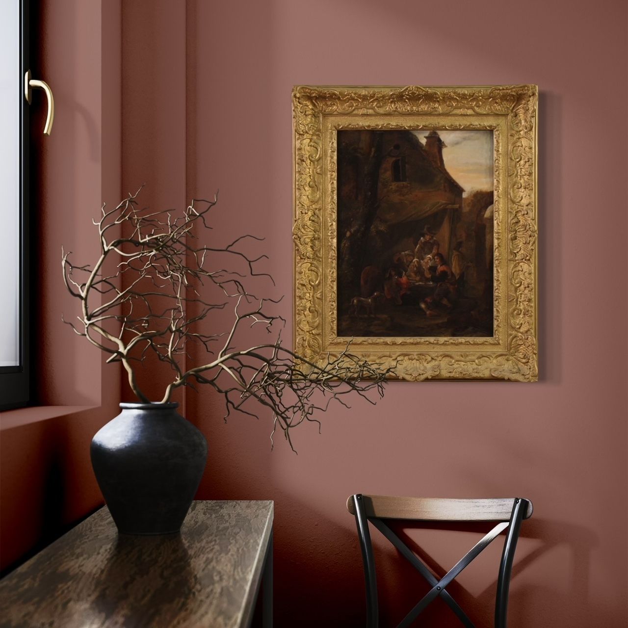 18th Century Flemish Painting On Panel, Card Players photo furniture