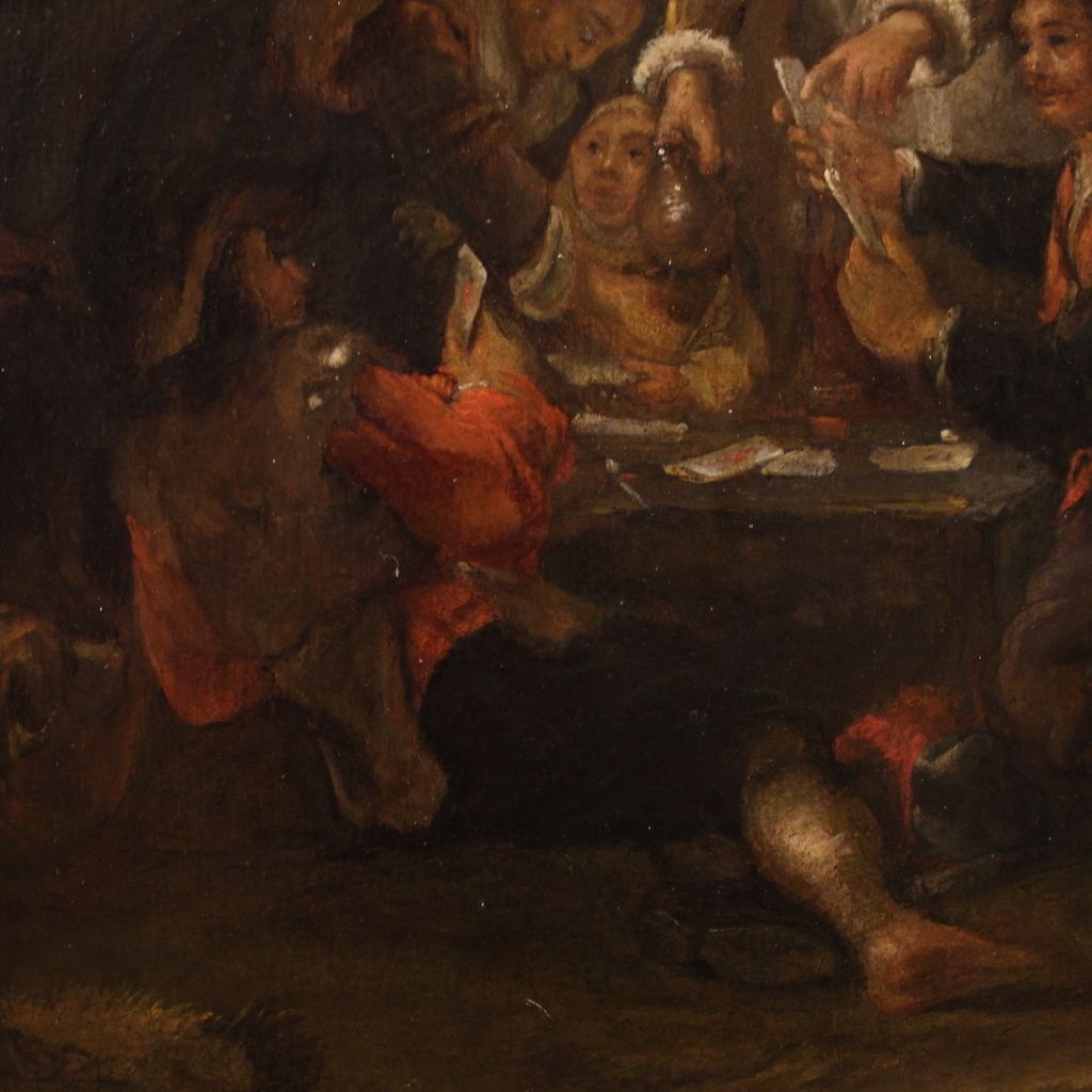 18th Century Flemish Painting On Panel, Card Players photo buy