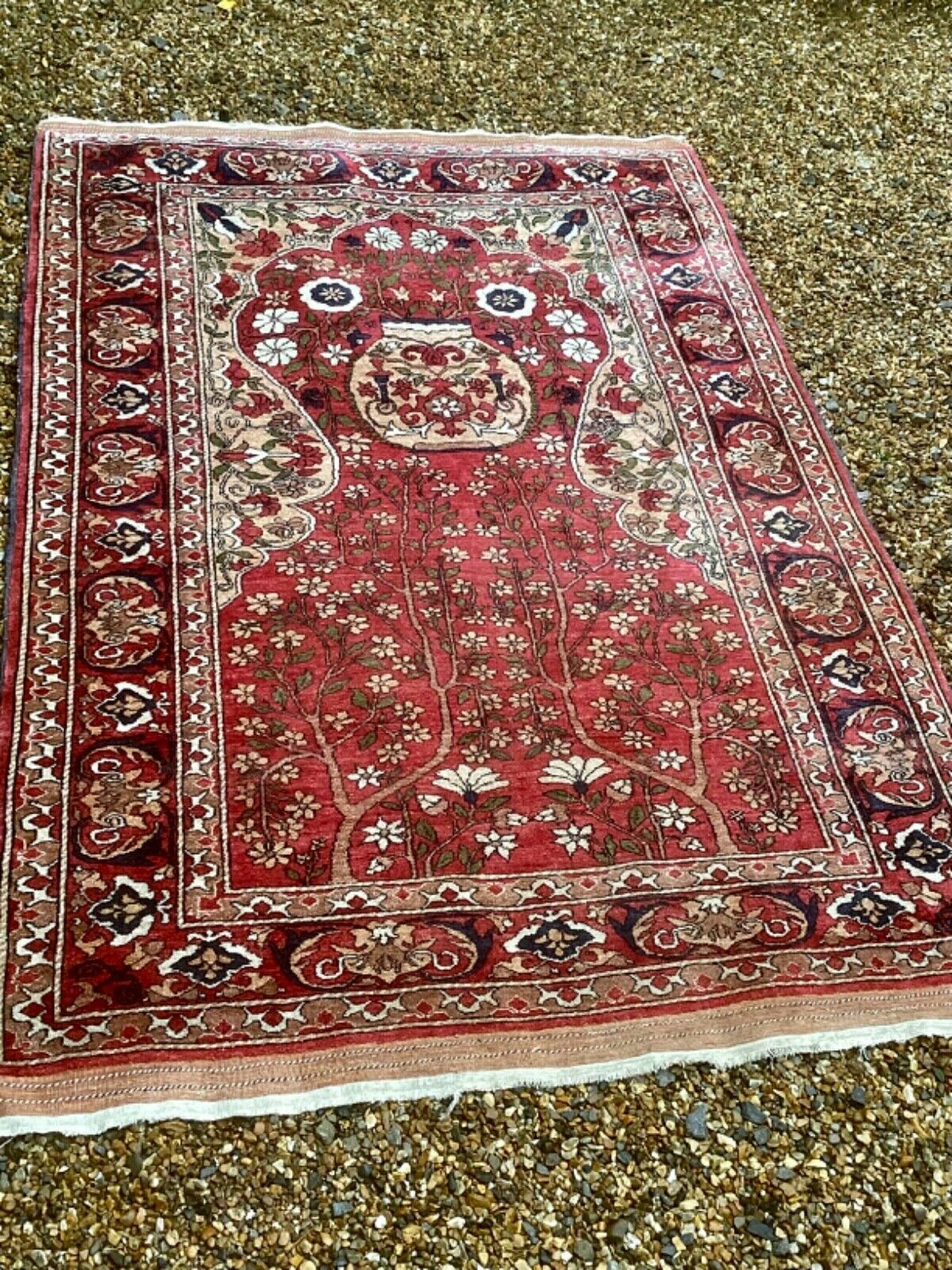 Fine Antique Turkman Silk Prayer Rug / Carpet photo for sale