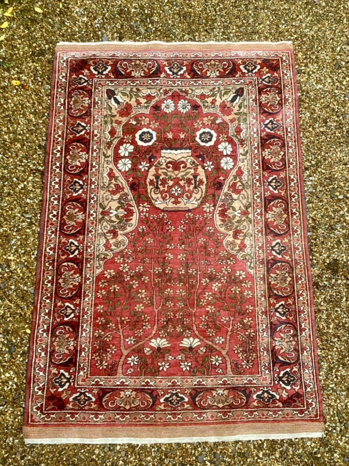 photo furniture Fine Antique Turkman Silk Prayer Rug / Carpet