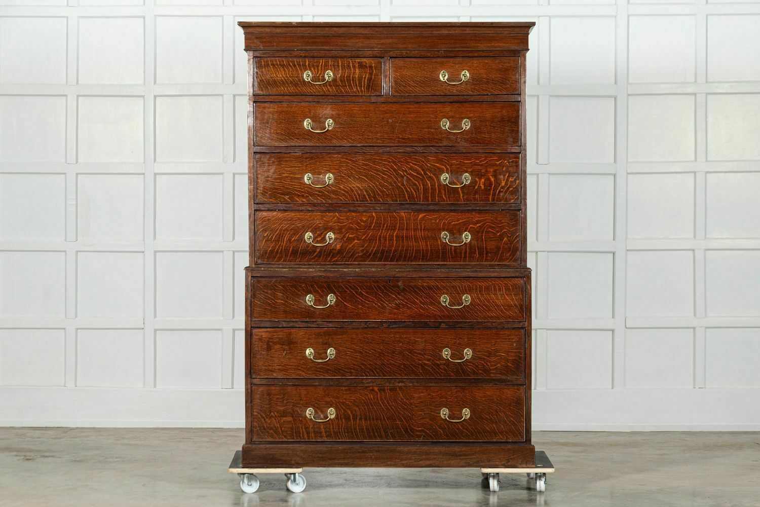 Large English Oak Tallboy Chest Drawers photo Furniture