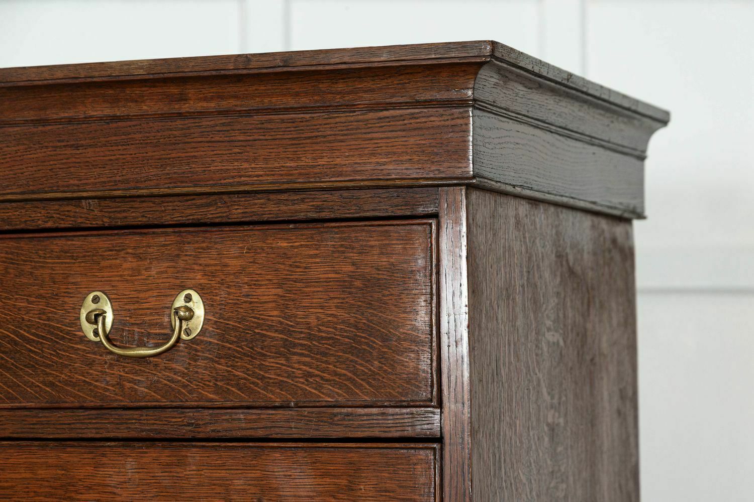 photo furniture Large English Oak Tallboy Chest Drawers
