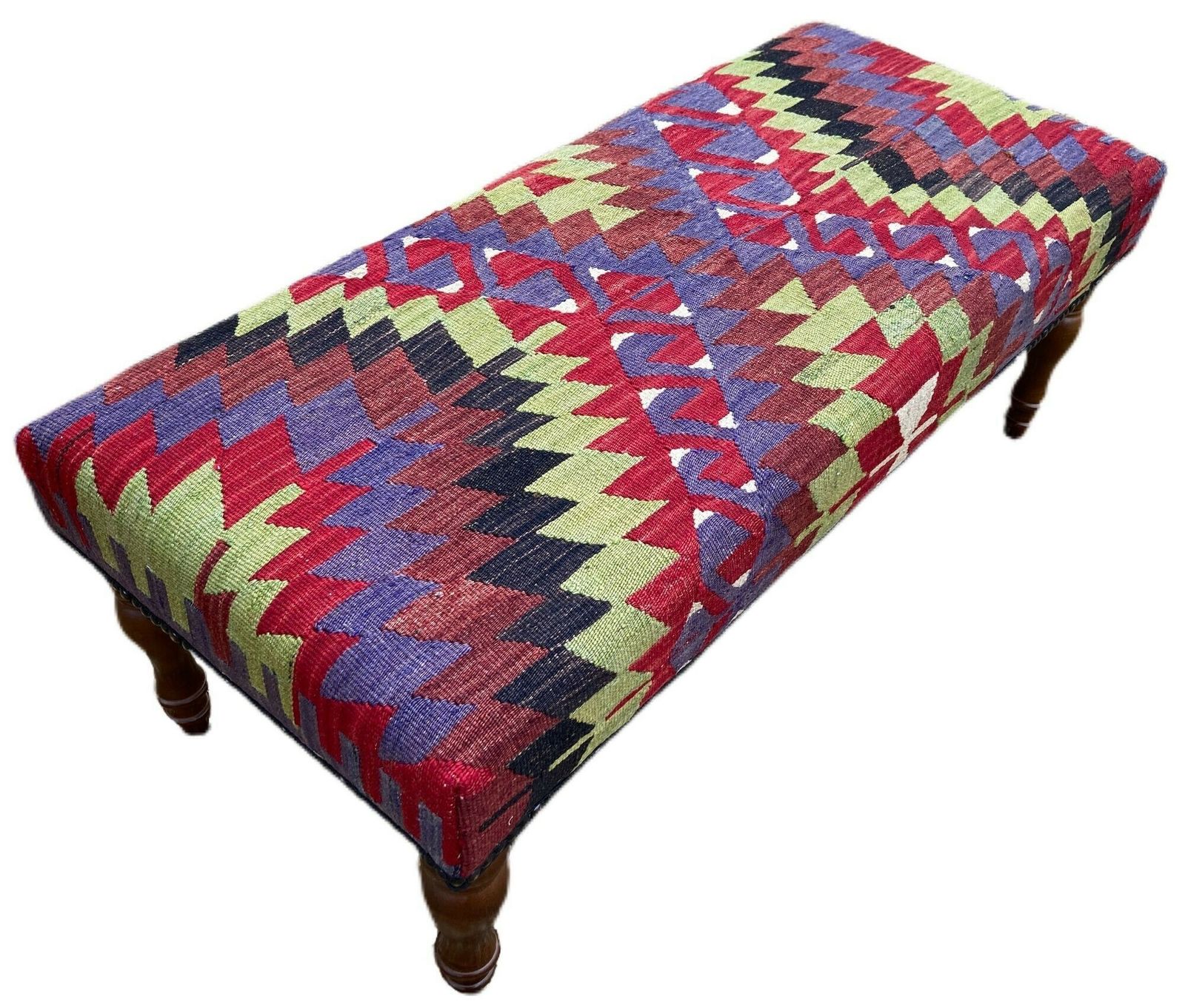 Kilim Covered Stool 1.03m X 0.46m X H0.38m