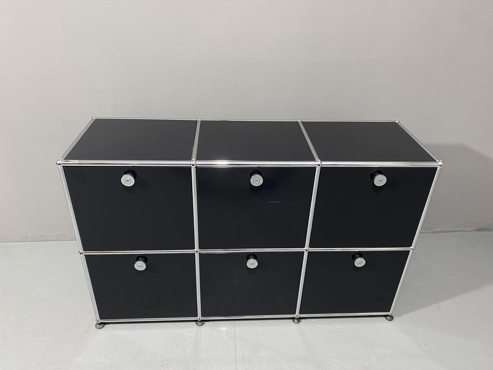 Black Metal Cabinet By Paul Schaerer And Fritz Haller For Usm, Switzerland, 1970´S photo furniture