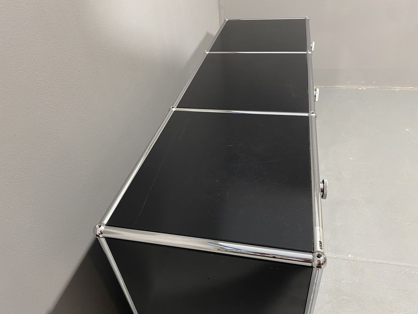 Black Metal Cabinet By Paul Schaerer And Fritz Haller For Usm, Switzerland, 1970´S photo buy