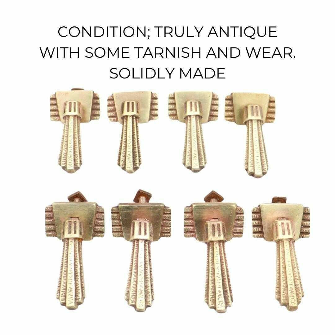 Antique Art Deco Period Brass Dresser Drawer Handle Pull Set Of 8. Antique Brass Drawer Pull Handle. Antique Ornate Hardware. photo 100.0
