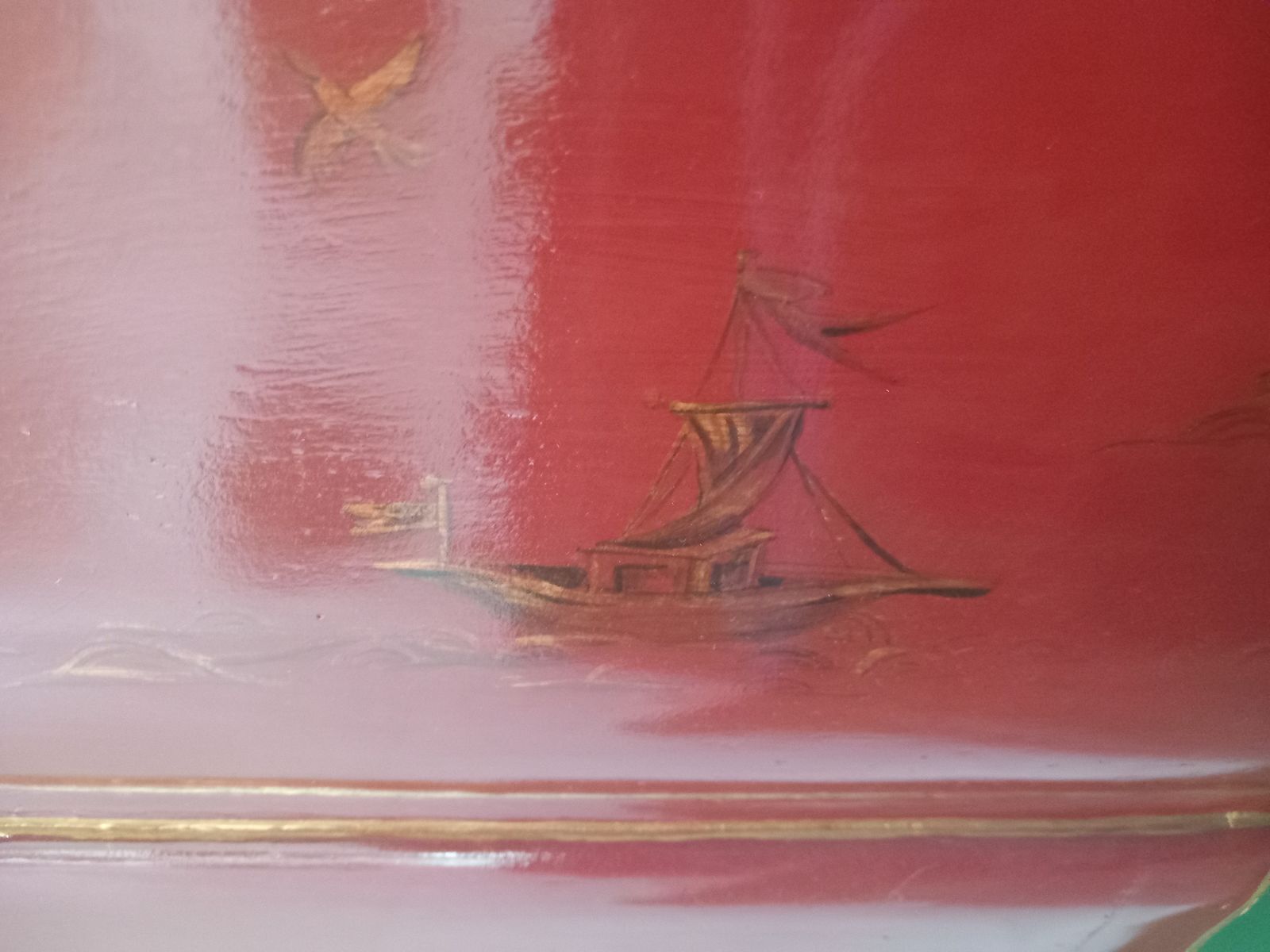 Louis XV Period Secretary Or Red Scriban With Chinoiserie photo for sale