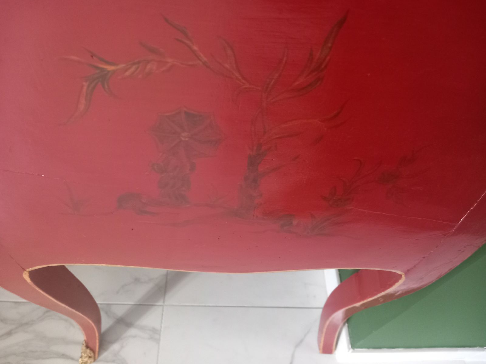 Louis XV Period Secretary Or Red Scriban With Chinoiserie photo Furniture