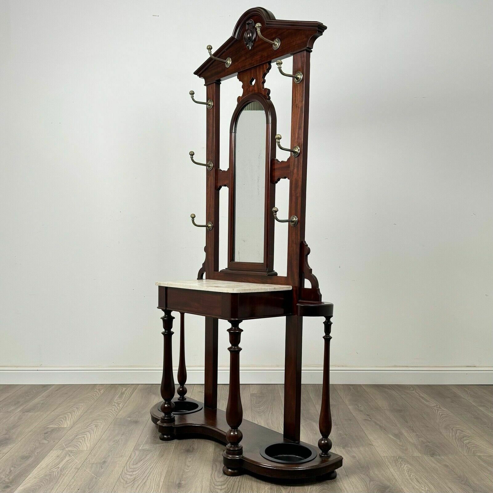 Antique 19th Century Marble Top Hall Stand In Mahogany photo furniture