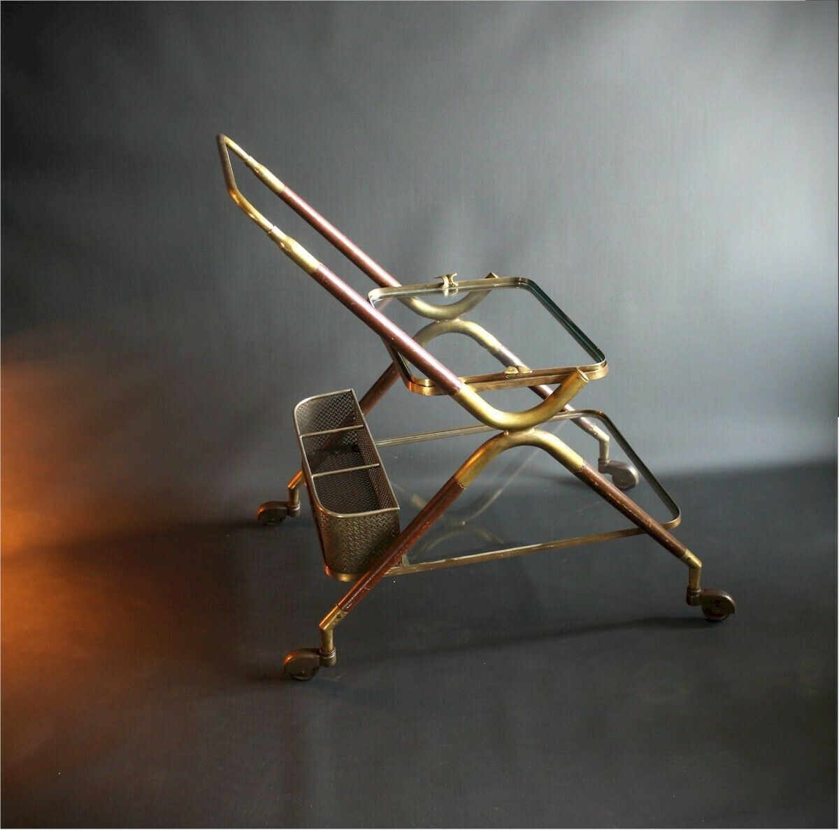 Mid Century Drinks Trolley Attributed To Cesare Lacca, Italy C.1950s photo for sale