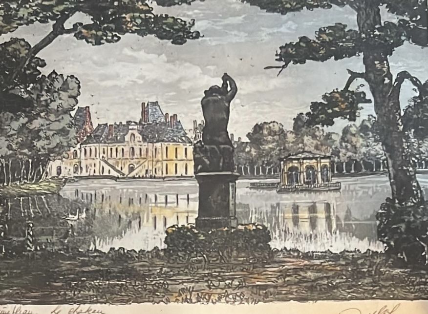 Maurice Jacque   Colour Etching   The Chateau Of Fontainebleau photo furniture
