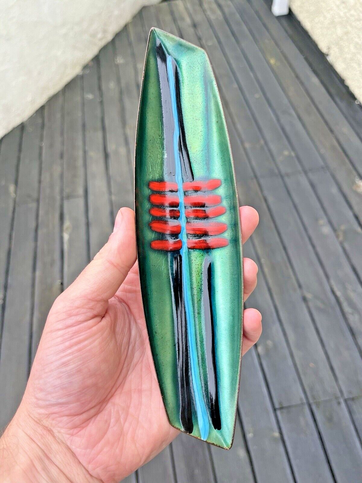 photo vinterior 60's Modernist Laurana Italy Franco Bastianelli Enamel Pin Dish Pen Tray 70's