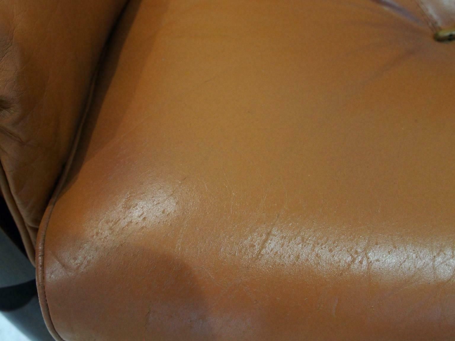 9550.0 Set Of Percival Lafer Cognac Leather Mp 13 Armchairs And A Footstool photo