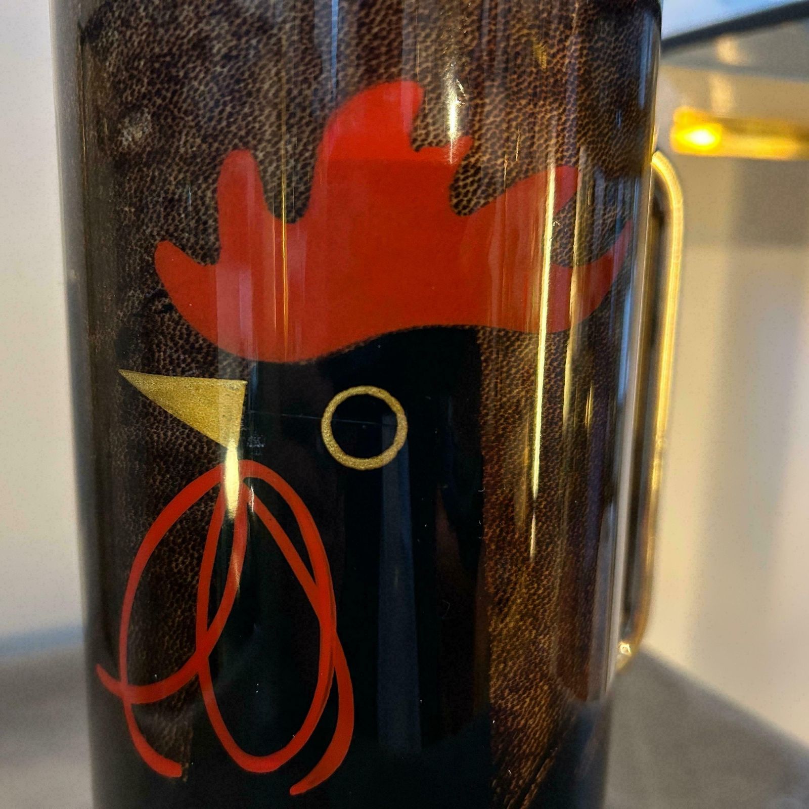 photo for sale 1950s Mid Century Modern Brass And Brown Goatskin Thermos Carafe By Aldo Tura
