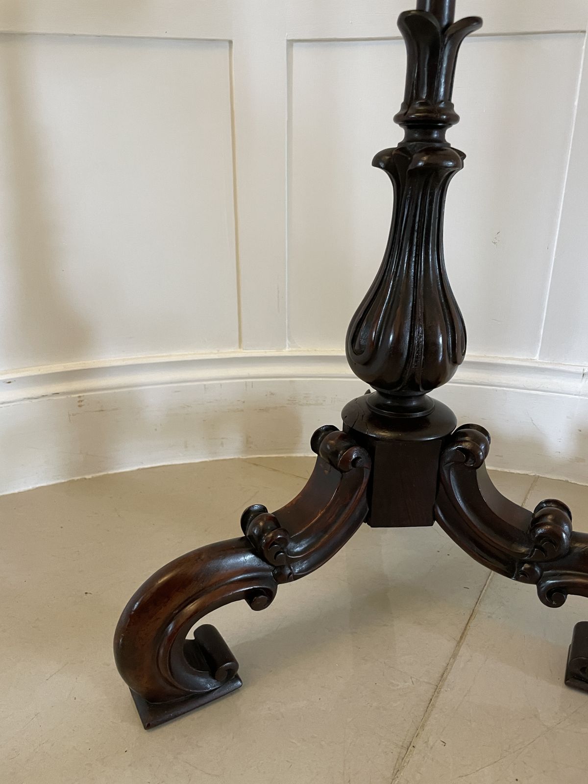 Antique 19th Century Quality Carved Rosewood Pole Screen photo Home Decor