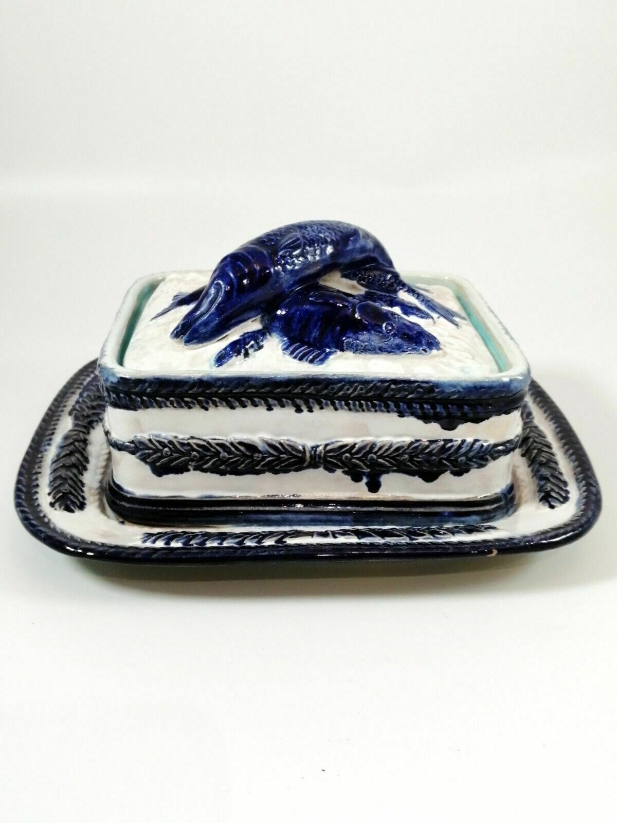 A Majolica Sardine Box By Thomas Forester & Sons, Late 19th Century photo for sale