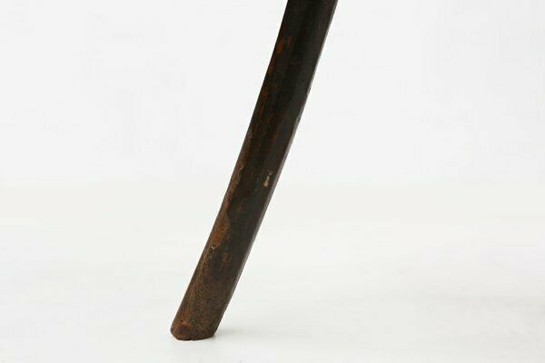 Furniture French Brutalist Oak Tripot Stool, 1850 photo