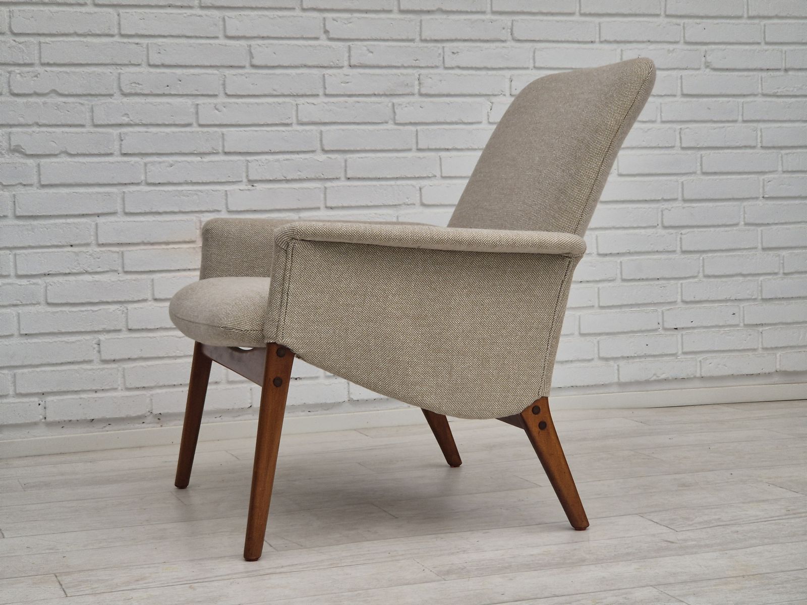 Ca. Jaren 1960, Deens Design Door Alf Svensson, Fauteuil Model 4331 Voor Fritz Hansen, Opnieuw Bekleed. photo vinterior