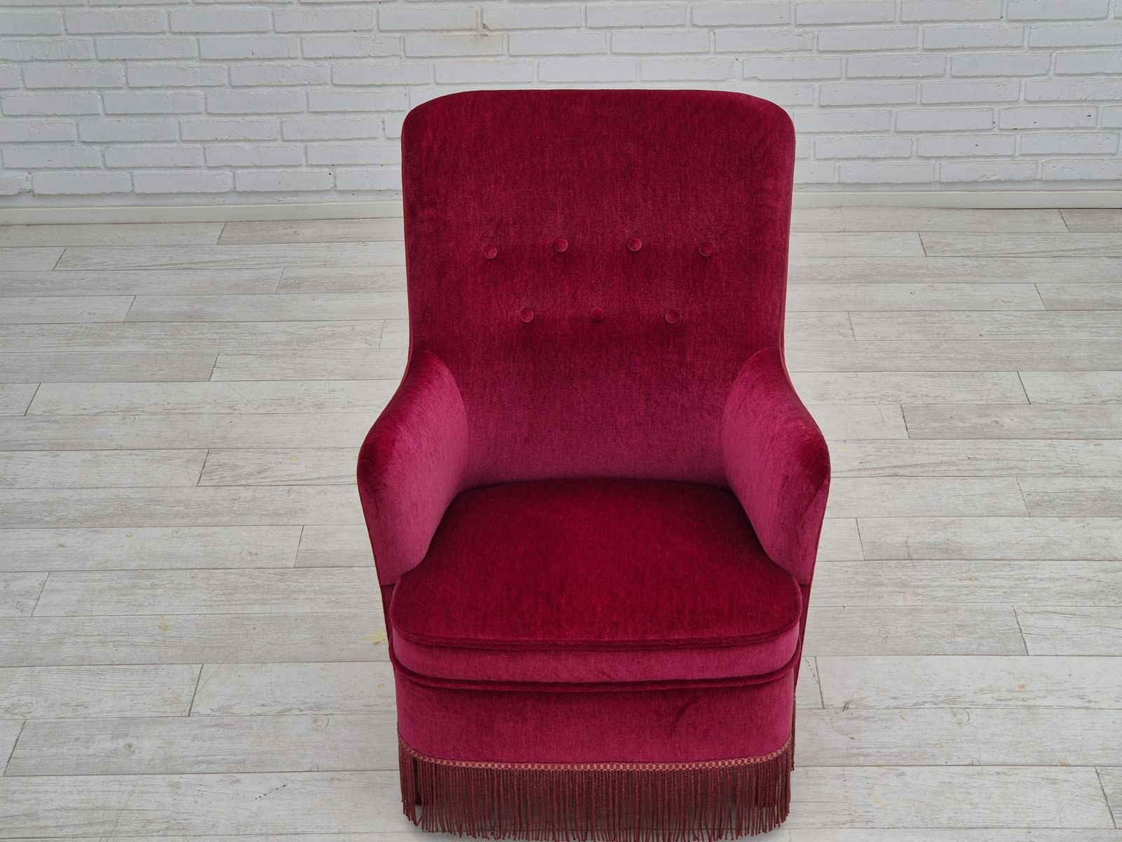 1970s, Danish Easy Chair, Original Very Good Condition, Furniture Velour. photo furniture