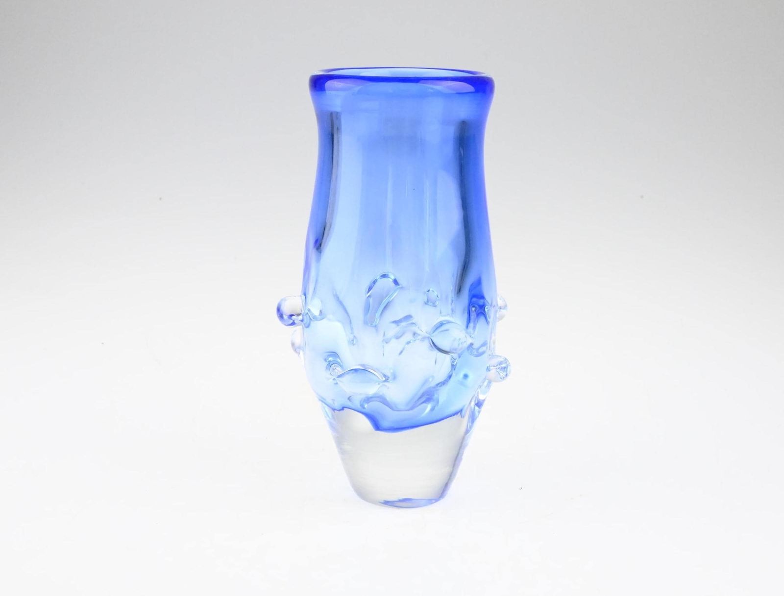 Blue Glass Vase By Ladislav Palecek, Vintage Blue Vase, Blue Glass, Mid Century Vase, Czech Vase, Czech Glass, Glass Vase, Flower Vase photo 101.0