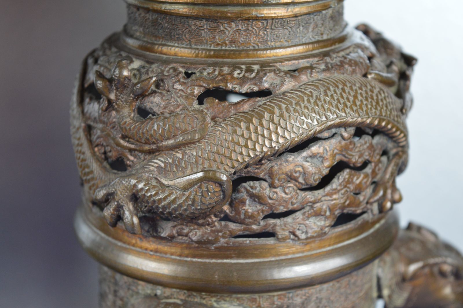 Art Pair Very Large (70cm) Mid 19th Century Japanese Bronze Incense Burners/Koro, C1850. photo