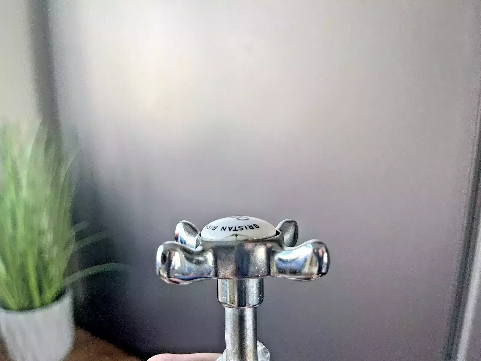 Home Decor Vintage Welsh Bath Hot & Cold Kitchen Basin Sink Cross Handle Taps Antique Style photo