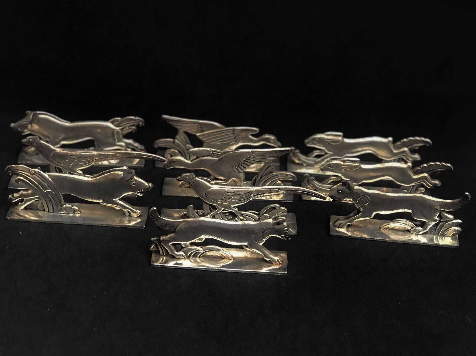 Metal Knife Rests Set 10 Benjamin Rabier Attributed Century Vintage Holiday Table French Holder Cutlery Rest Animal Lover Gift For Her