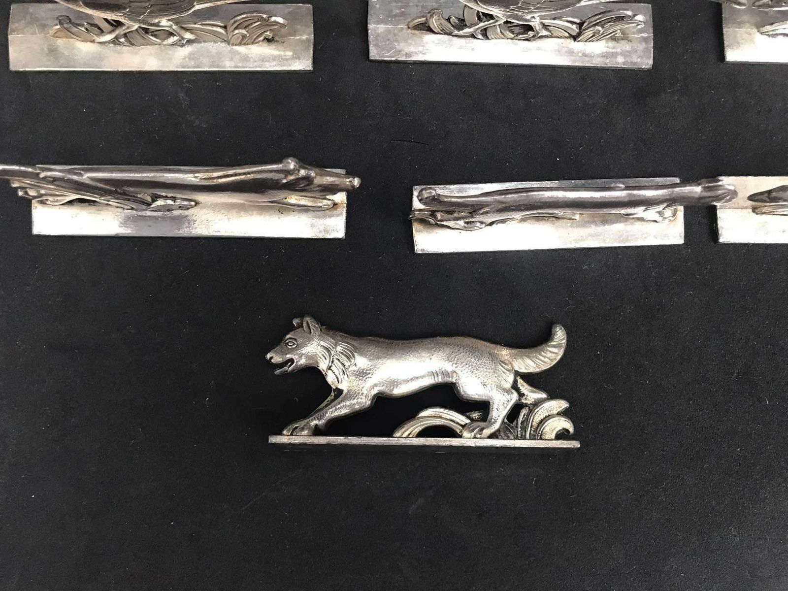 Metal Knife Rests Set 10 Benjamin Rabier Attributed Century Vintage Holiday Table French Holder Cutlery Rest Animal Lover Gift For Her photo vintage