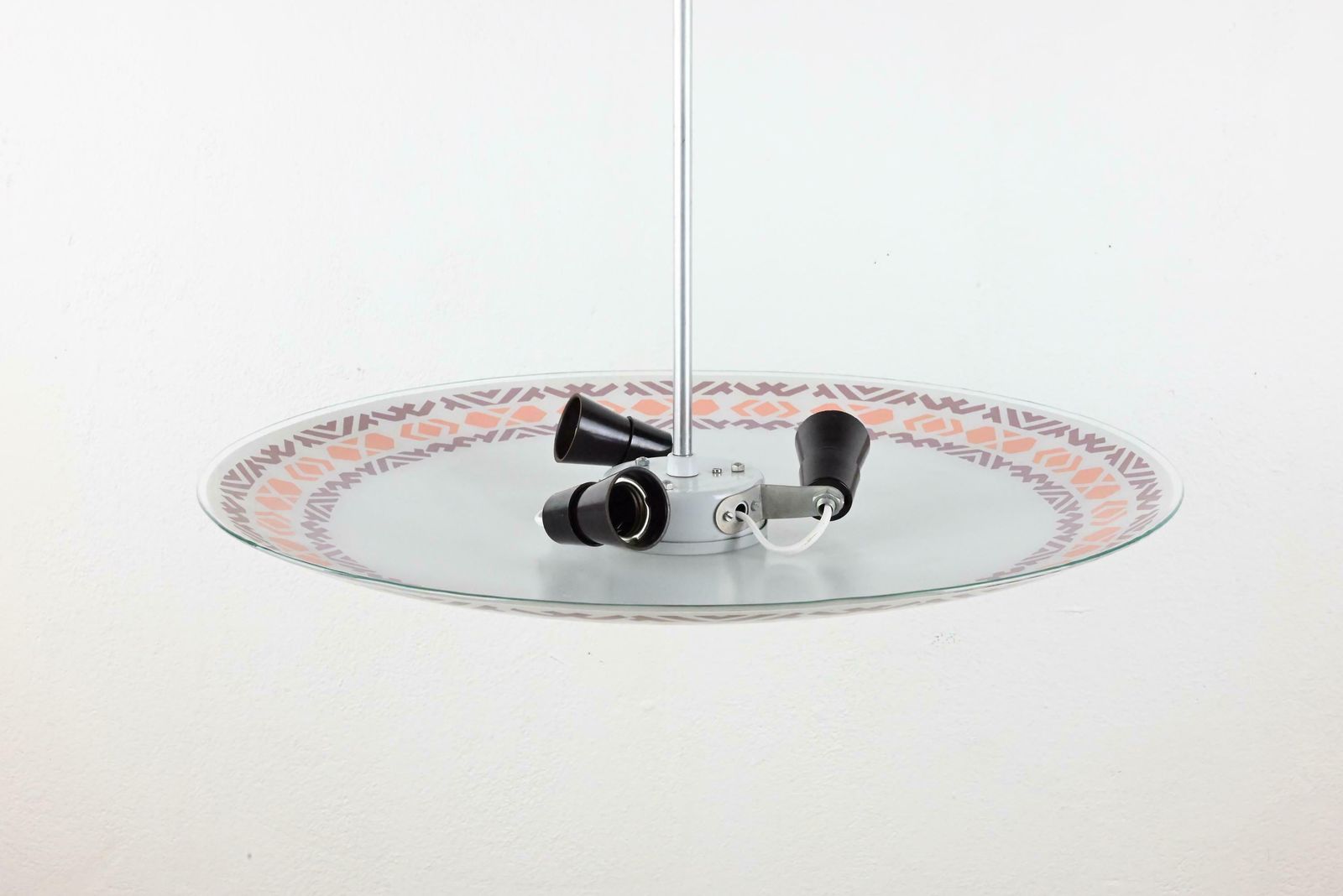 Round Glass Ceiling Light, Ceiling Lamp, Atomic Lighting, Mid Century Lighting, Mid Century Lamp, Mid Century Modern. Mid Century photo vinterior