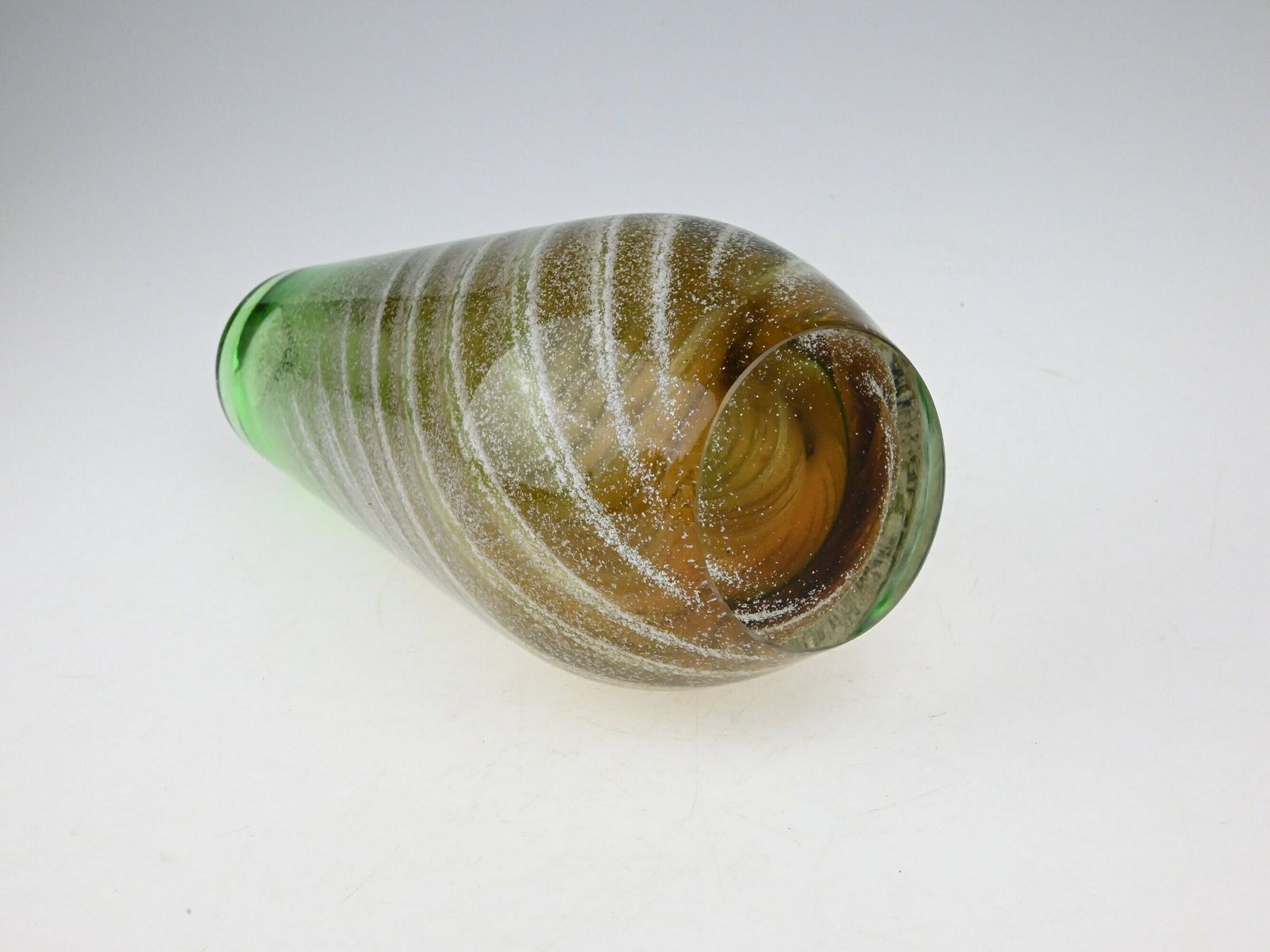 Glass Vase By Ladislav Palecek, Skrdlovice Glass Vase, Whirlpool Vase, Glass Vase, Czech Art Glass, Czech Glass, Czech Vase, Vintage Vase photo vinterior