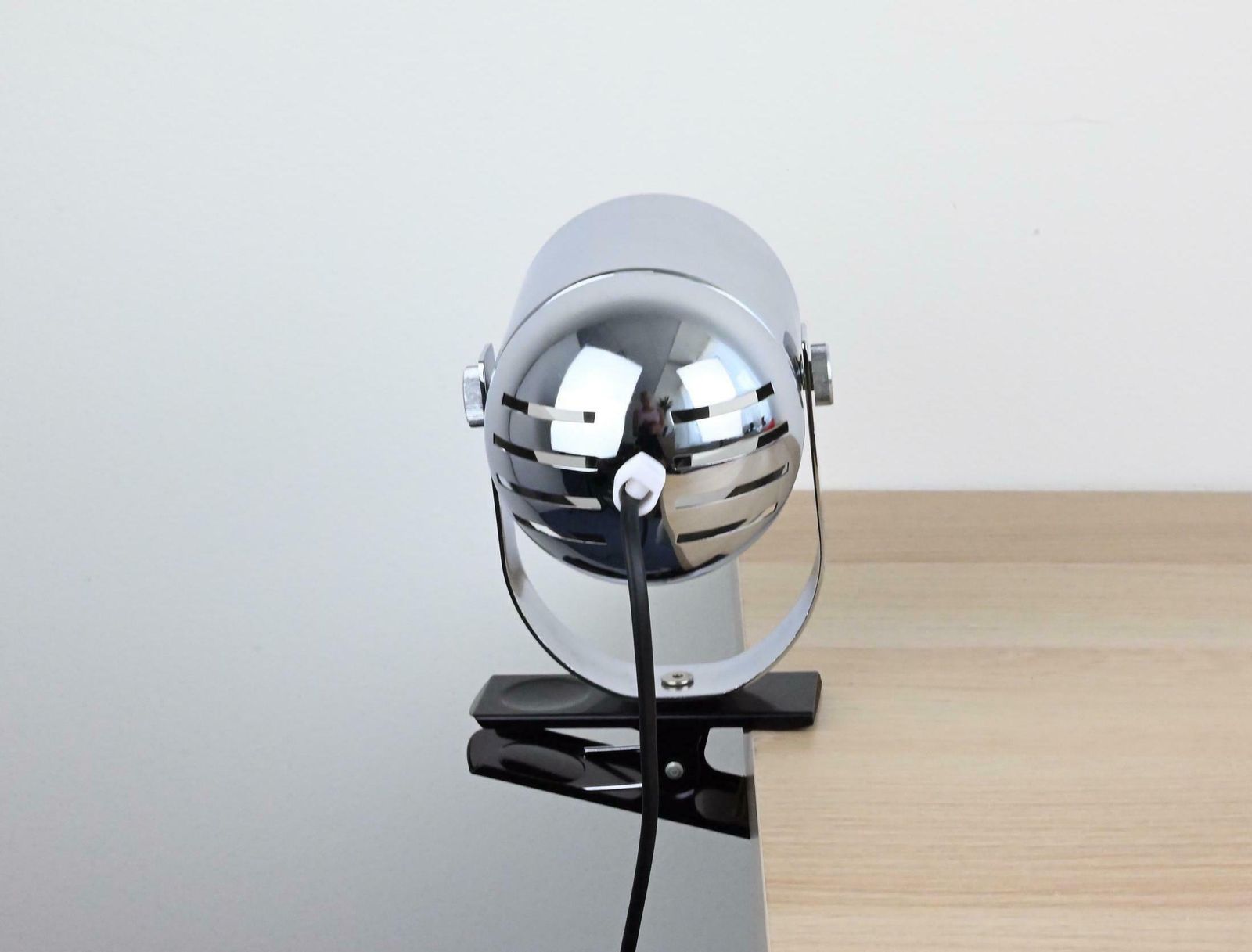 Chrome Clip On Table Lamp By Lidokov, Stanislav Indra Lamp, Metal Lamp, Desk Metal Lamp, Table Lamp, Desk Lamp, Mid Century Lamp photo buy