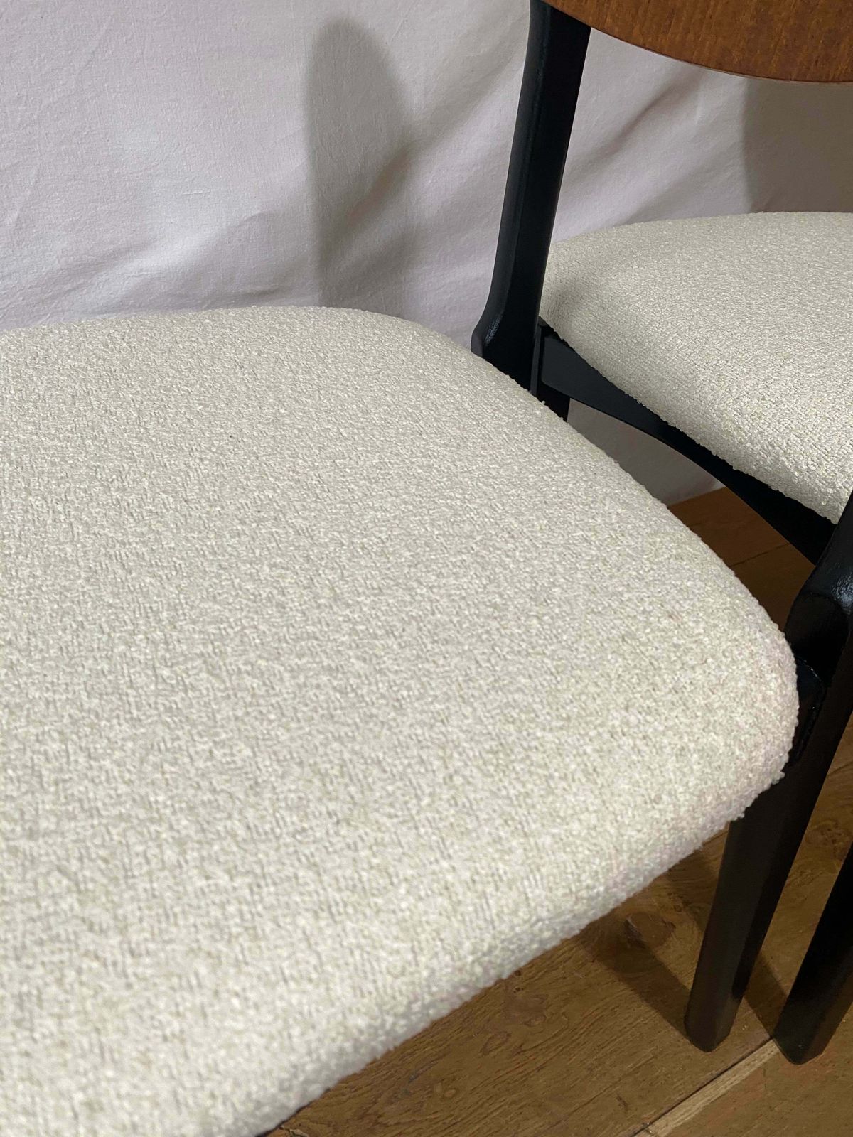 photo furniture Pair Of Refurbished Eco Boucle Retro Mcm Dinning Room, Home Office Chairs