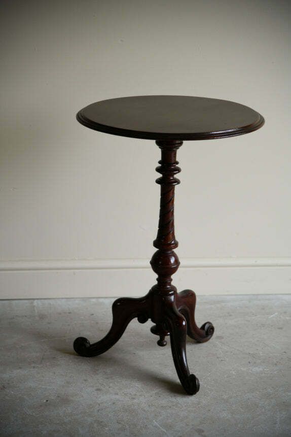 Furniture Antqiue Mahogany Occasional Tripod Table photo