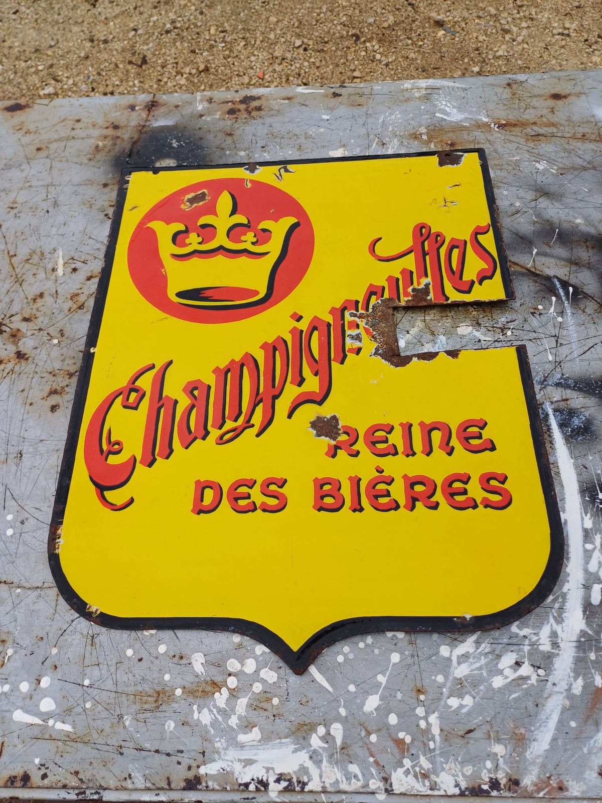 Champigneulles Queen Of Beers Enamel Plate photo buy