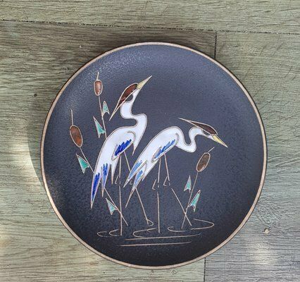 Wall Plates With Herons By A. Kiechle For Ruscha, 1950s, Set Of 3 photo Art