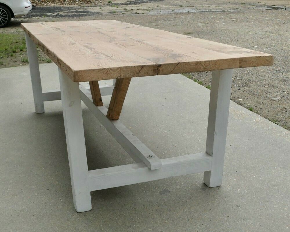 Large Heavy Rustic And Very Strong 8ft Pine Table