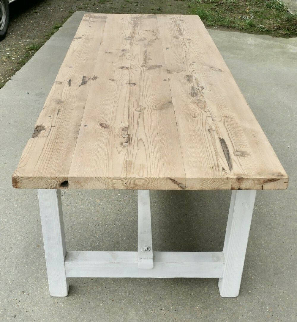 Large Heavy Rustic And Very Strong 8ft Pine Table photo furniture