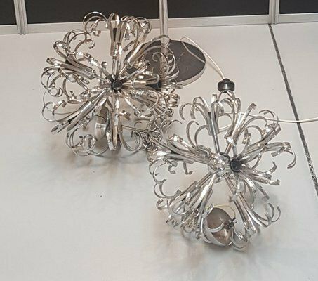 Italian Chromed Sputnik Floor & Ceiling Lamps Set Of 3 photo 2950.0